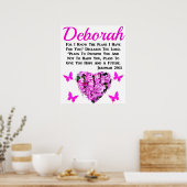 VERZONDEN PINKFLORAAL JEREMIAH 29:11 GEPERSONALISE POSTER (Keuken)