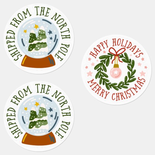 Verzonden vanuit de Noordpool Sticker Labels (Groep)