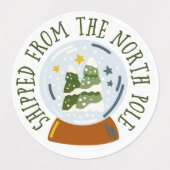 Verzonden vanuit de Noordpool Sticker Labels (Design 1)