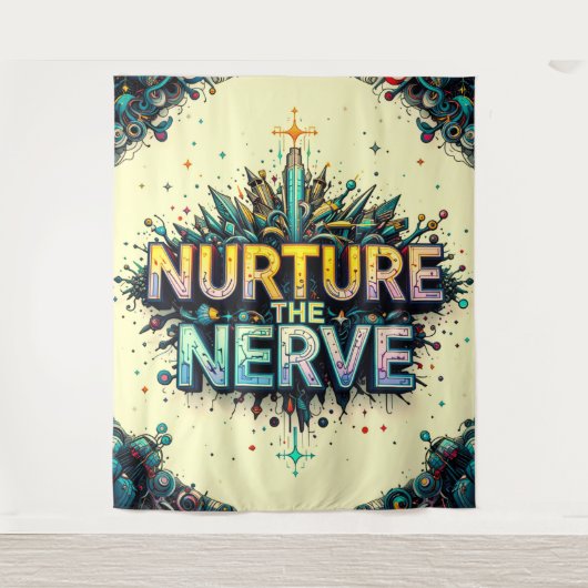 Verzorg de zenuw extra groot wandkleed (Voorkant)