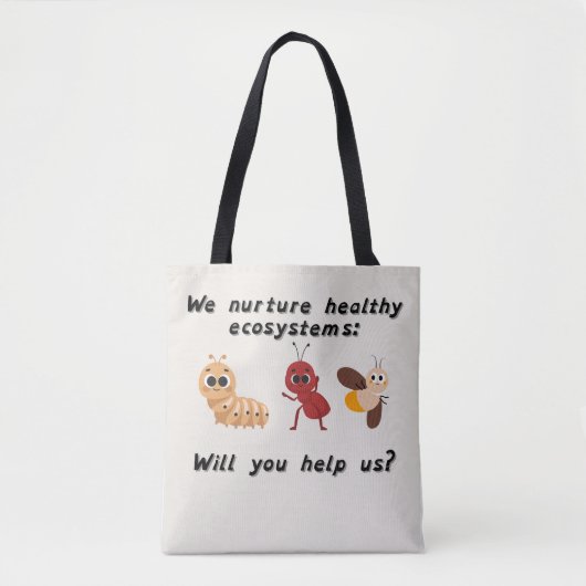 Verzorg Onze Wereld Wit met zwarte bandjes Tote Bag (Voorkant)