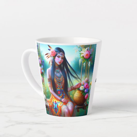 Verzorgd door liefde: een kopje troost latte mok (Linkerhoek)