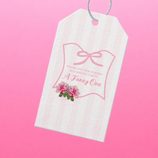 Verzorgde Eén Boog Bloem 1e Verjaardag Cadeaulabel