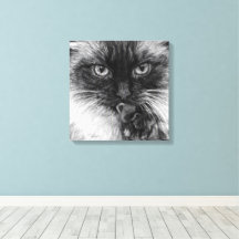 Verzorgende Kattenschets – Premium Canvasprint