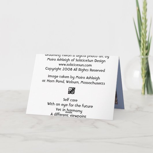 Verzorgende Reiger Kaart (Achterkant)