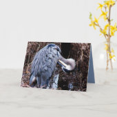 Verzorgende Reiger Kaart (Gele Bloem)