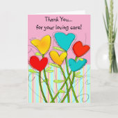 Verzorger Bedankt Card Pink (Voorkant)