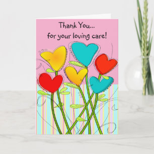 Verzorger Bedankt Card Pink