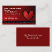 Verzorger Companion Verzorger rode hart profession Visitekaartje (Voorkant / Achterkant)