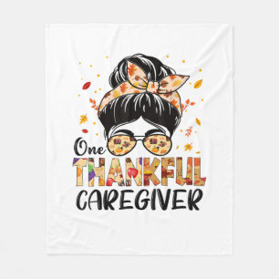 Verzorger een dankbaar rommelige Bun Thanksgiving Fleece Deken