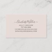 Verzorger Home Gezondheid Aide Hand getrokken Bloe Visitekaartje (Achterkant)