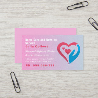 Verzorger Home Help Companionship Square roze Visitekaartje