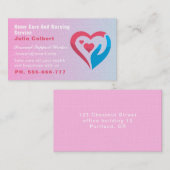 Verzorger Home Help Companionship Square roze Visitekaartje (Voorkant / Achterkant)