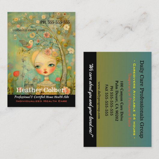 Verzorger Little Bird Helpende Handen Visitekaartje (Voorkant / Achterkant)