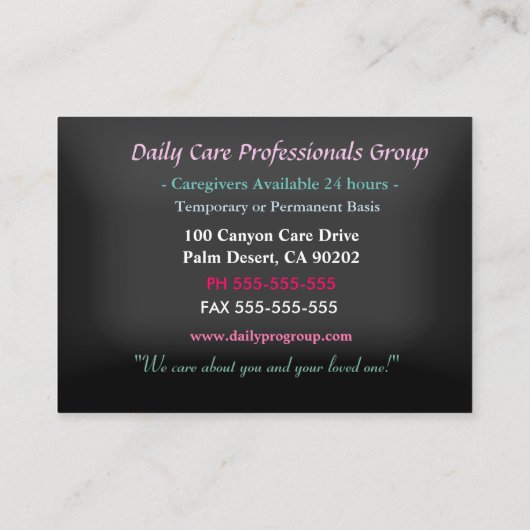 Verzorger Lotus Bulb Flower Happy Professional Visitekaartje (Achterkant)