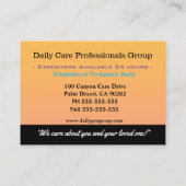 Verzorger Meisje Vlinder Pet Helper Visitekaartje (Achterkant)