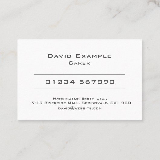 Verzorger met foto van Holder Care Assistant Visitekaartje (Achterkant)