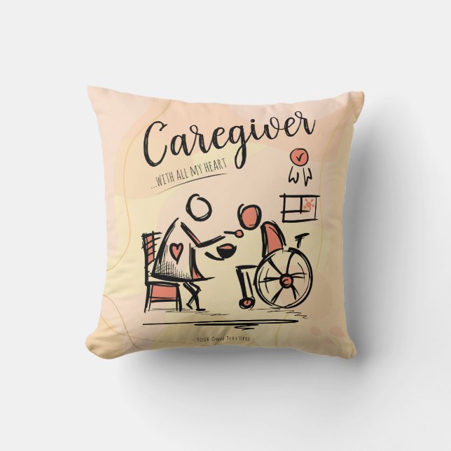 Verzorger ... met heel mijn hart. Cadeau Kussen (Voorkant)