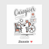 Verzorger ... met heel mijn hart. Cadeau Sticker (Vel)