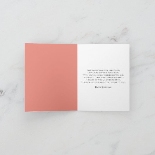 Verzorger Oktober Verjaardag Marigolds op Taart Kaart (Binnen)