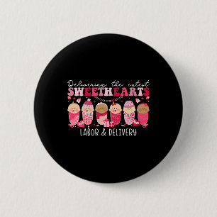Verzorging allerliefste hartje bevalling verpleegs ronde button 5,7 cm