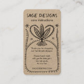 VERZORGING INSTRUCTIES Boho Whimsical Line Art Kra Visitekaartje (Voorkant)