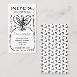 VERZORGING INSTRUCTIES Boho Whimsical Line Art Visitekaartje