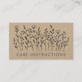 VERZORGING INSTRUCTIES Chique Elegant Wildflower K Visitekaartje (Voorkant)