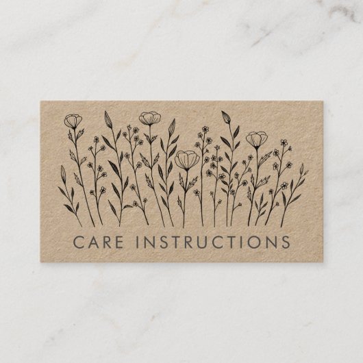 VERZORGING INSTRUCTIES Chique Elegant Wildflower K Visitekaartje (Voorkant)