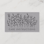 VERZORGING INSTRUCTIES Chique Elegant Wildflower L Visitekaartje (Voorkant)