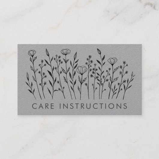 VERZORGING INSTRUCTIES Chique Elegant Wildflower L Visitekaartje (Voorkant)
