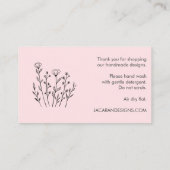 VERZORGING INSTRUCTIES Chique Elegante Wildflower Visitekaartje (Achterkant)