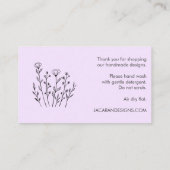 VERZORGING INSTRUCTIES Chique Elegante Wildflower  Visitekaartje (Achterkant)