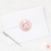 Verzorging na wimper extensie roze monogram ronde sticker (Envelop)