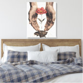 Verzorging van groei - Inspirerend muurkunst Canvas Afdruk (Insitu (Slaapkamer))