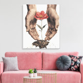 Verzorging van groei - Inspirerend muurkunst Canvas Afdruk (Insitu (Woonkamer))