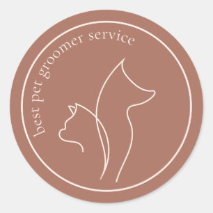 Verzorging van katten en honden baden ronde sticker