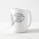 Verzorging vereist mok van de cafeïne (Voorkant rechts)