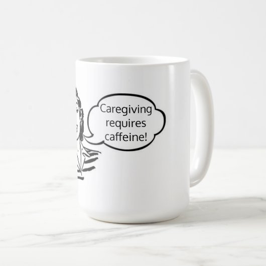 Verzorging vereist mok van de cafeïne (Voorkant rechts)