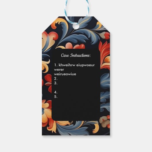 Verzorgingscadeaukaart Rosepaint Rosemaling 1 van  Cadeaulabel (Achterkant)