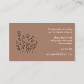 VERZORGINGSINSTRUCTIES Chic Elegant Wildflower Moc Visitekaartje (Achterkant)