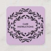 VERZORGINGSINSTRUCTIES Chique Elegant Roos Lijst B Vierkante Visitekaartje (Voorkant)