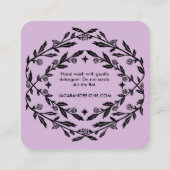 VERZORGINGSINSTRUCTIES Chique Elegant Roos Lijst B Vierkante Visitekaartje (Achterkant)