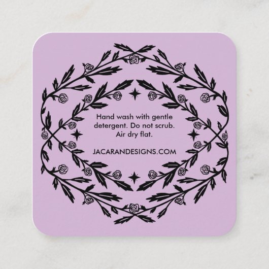 VERZORGINGSINSTRUCTIES Chique Elegant Roos Lijst B Vierkante Visitekaartje (Achterkant)