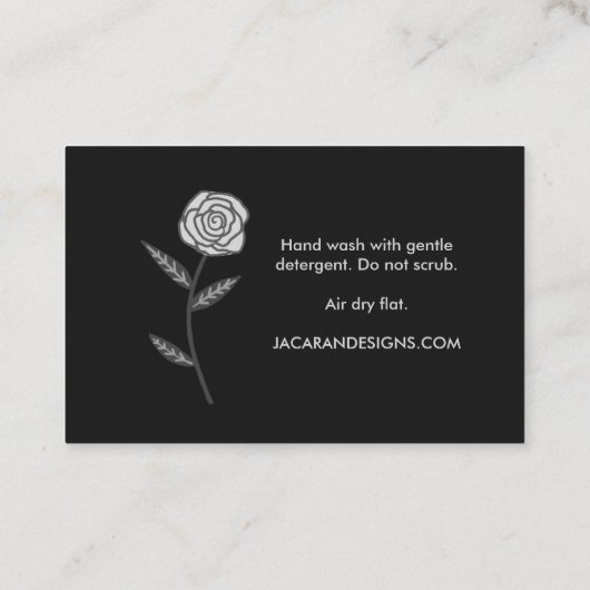 VERZORGINGSINSTRUCTIES Chique Elegant Roos Lijst B Visitekaartje (Achterkant)