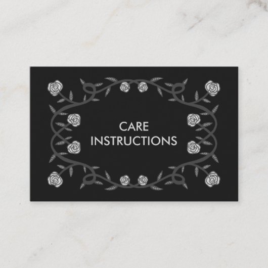VERZORGINGSINSTRUCTIES Chique Elegant Roos Lijst B Visitekaartje (Voorkant)