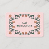 VERZORGINGSINSTRUCTIES Chique Elegant Roos Lijst B Visitekaartje (Voorkant)