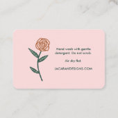 VERZORGINGSINSTRUCTIES Chique Elegant Roos Lijst B Visitekaartje (Achterkant)