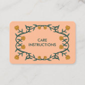 VERZORGINGSINSTRUCTIES Chique Elegant Roos Lijst B Visitekaartje (Voorkant)