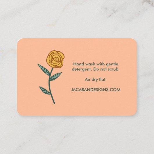 VERZORGINGSINSTRUCTIES Chique Elegant Roos Lijst B Visitekaartje (Achterkant)